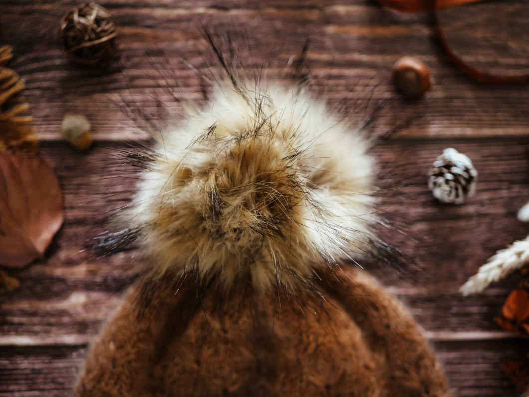 Pompon lynx en fausse fourrure